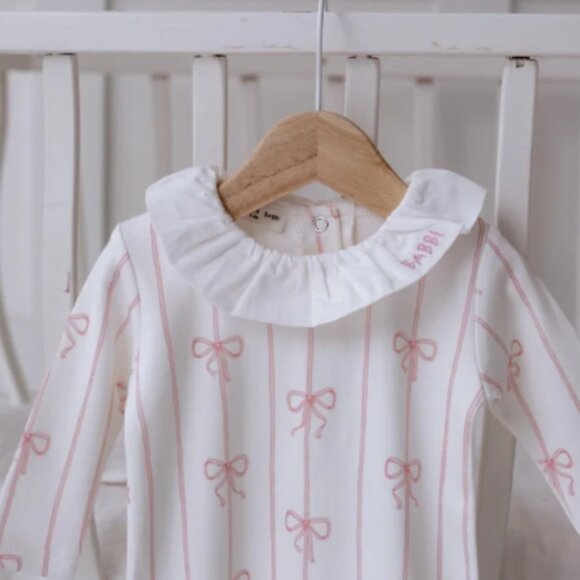 Pink Ruffle Collar Bow Newborn Gift Set - Picture 5 of 5